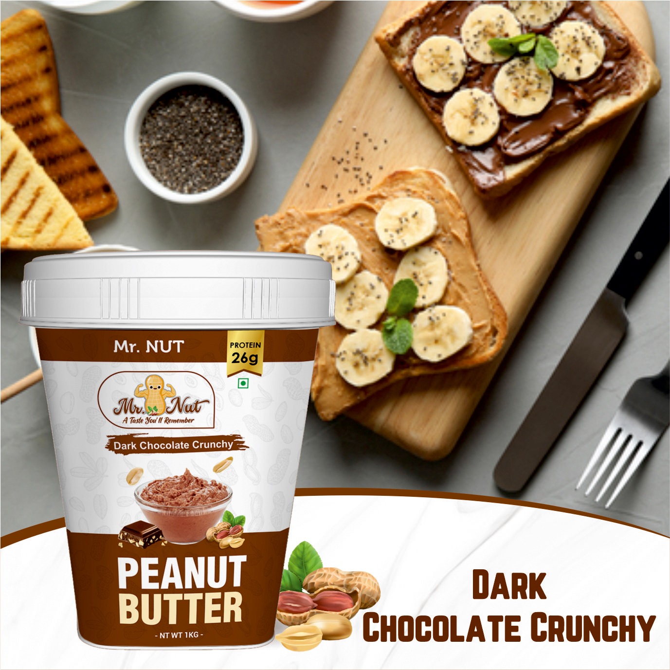 Dark Chocolate Crunchy Peanut Butter