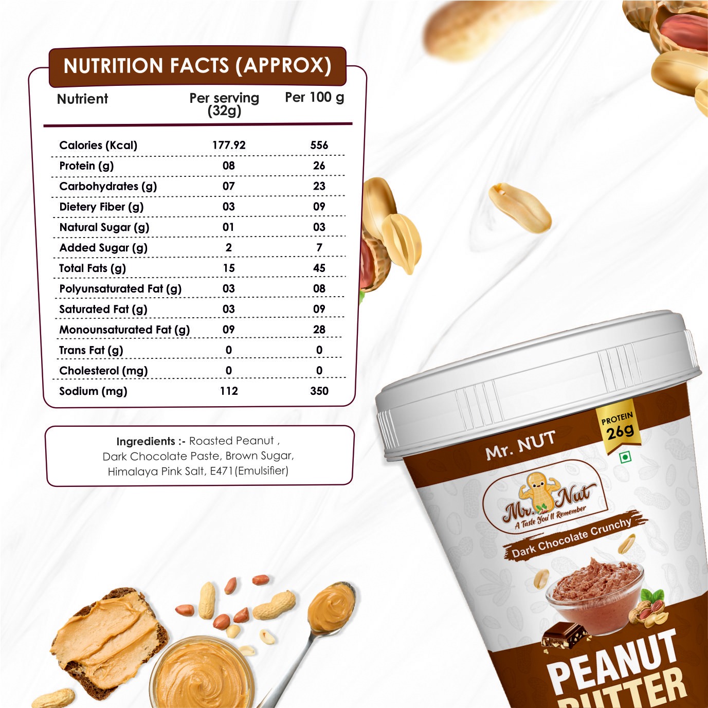 Dark Chocolate Crunchy Peanut Butter